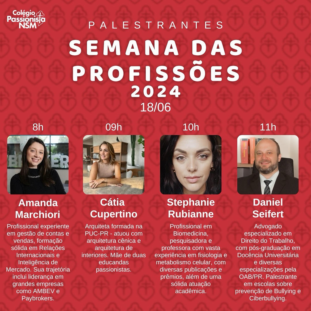 Semana das Profisses - 18/06 Nossa Senhora Menina