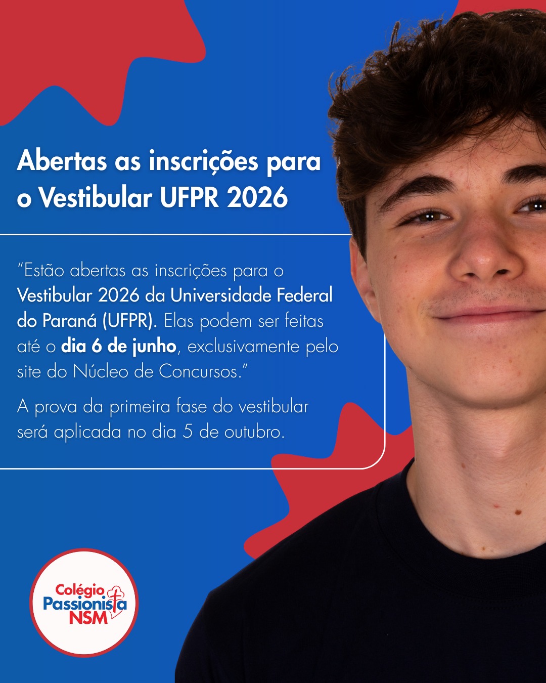 Inscries abertas para o vestibular UFPR 2026 Nossa Senhora Menina