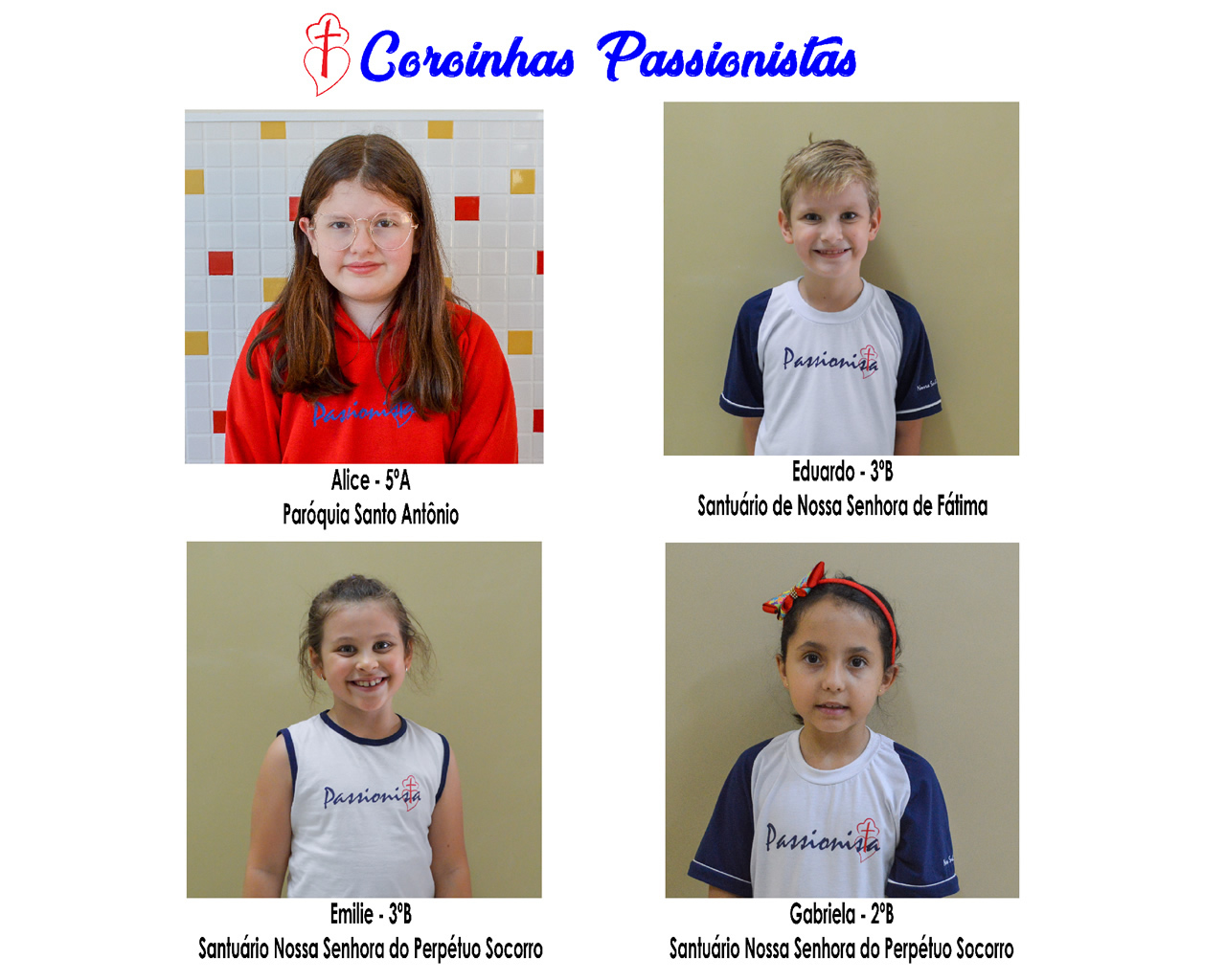 Coroinhas Passionistas Nossa Senhora Menina